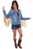 Scully DENIM JACKET W/COLORFUL FRINGE - Scully Leather - Flyclothing LLC