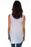 Scully WHITE SLVLESS SPLIT NECK BLOUSE W/EMB. - Scully Leather - Flyclothing LLC