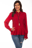 Scully RED PEPLUM SHIRT SMOCK BODICE & CUFFS - Scully Leather - Flyclothing LLC