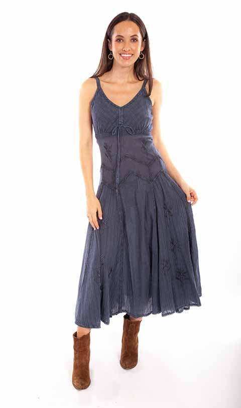 Scully Leather 100% Cotton Slate Long Cotton Dress - Scully Leather - Flyclothing LLC