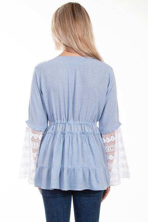 Scully WEDGEWOOD BLUE DREAM CATCHER BLOUSE - Scully Leather - Flyclothing LLC