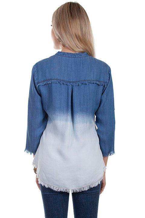 Scully DENIM DIP DYE BUTTON DOWN BLOUSE - Scully Leather - Flyclothing LLC