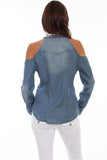 Scully DENIM OPEN SHOULDER TOP - Scully Leather - Flyclothing LLC