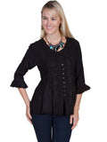 Scully BLACK RAYON 3/4 SLEEVE BLOUSE - Scully Leather - Flyclothing LLC