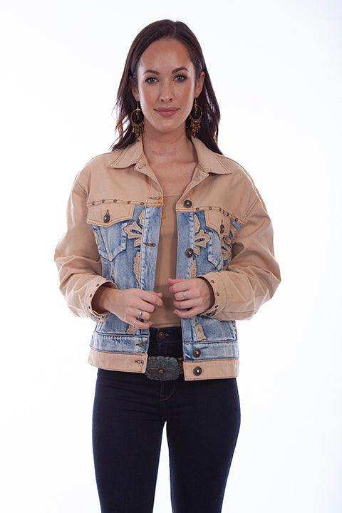 Scully Leather Tan Color Block Jkt Den/Tan W/Studs - Scully Leather - Flyclothing LLC