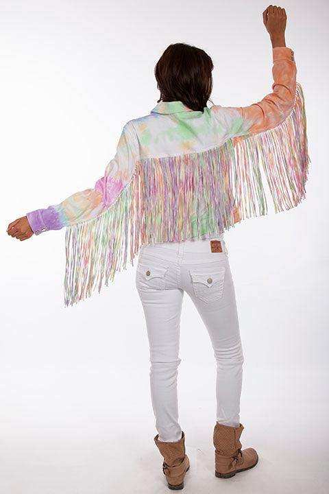 Scully SHERBET TIE DYE JACKET W/FRINGE - Scully Leather - Flyclothing LLC