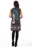Scully CHARCOAL INDIAN HEADDRESS DUSTER - Scully Leather - Flyclothing LLC