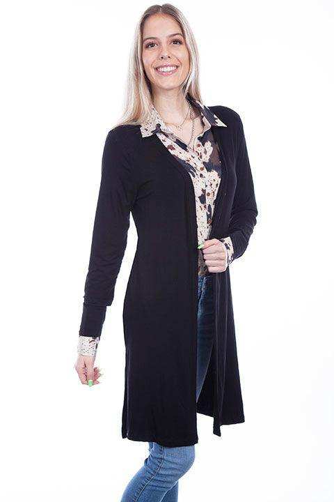 Scully BLACK SIDE SLIT CARDIGAN - Scully Leather - Flyclothing LLC