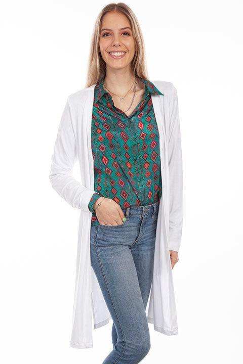 Scully WHITE SIDE SLIT CARDIGAN - Scully Leather - Flyclothing LLC