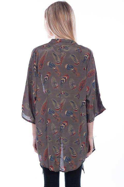 Scully SAGE FEATHER POLY CREPE KIMONO - Scully Leather - Flyclothing LLC
