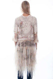 Scully Leather Natural Italy Printed Embroidered Tulle Layered Duster - Scully Leather - Flyclothing LLC