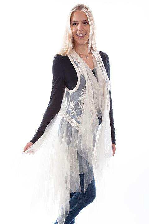 Scully Leather Natural Embroidered Tulle Layered Duster - Scully Leather - Flyclothing LLC