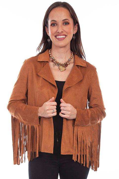 Scully Leather Honey Creek Brown Ultra Suede Fringe Jacket - Scully Leather - Flyclothing LLC