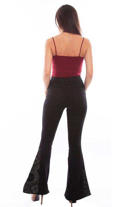 Scully Leather Honey Creek Black Bandana Print Bell Bottom Pants - Scully Leather - Flyclothing LLC