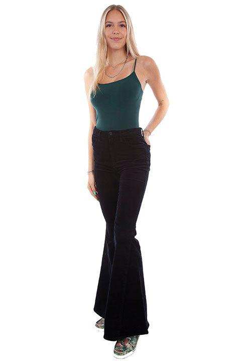 Scully Leather Honey Creek Black Corduroy Bell Bottom Pants - Scully Leather - Flyclothing LLC