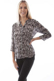Honey Creek Black & White Blouse - Scully Leather - Flyclothing LLC