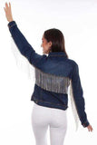 Scully Leather Denim Jacket W/Rhinestone Fringe - Scully Leather - Flyclothing LLC