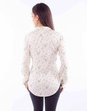 Scully Leather Honey Creek Ivory Snap Front Blouse W/Floral Print - Scully Leather - Flyclothing LLC