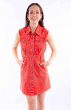 Scully Leather Honey Creek Red Sleeveless Denim Dress - Scully Leather - Flyclothing LLC