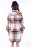 Scully Leather Honey Creek Camel Plaid Flannel Shirt-Dress - Scully Leather - Flyclothing LLC