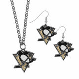 Pittsburgh Penguins® Dangle Earrings and Chain Necklace Set - Siskiyou Buckle - Flyclothing LLC