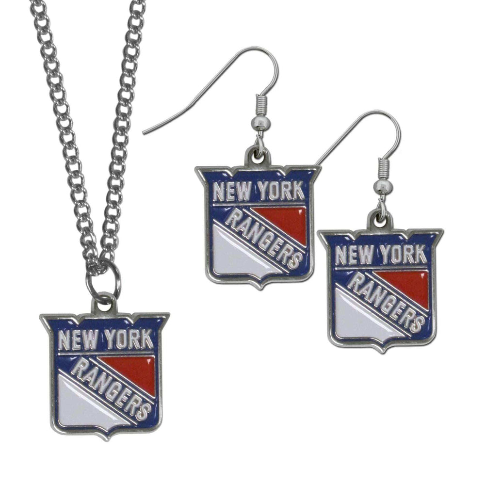 New York Rangers® Dangle Earrings and Chain Necklace Set - Siskiyou Buckle - Flyclothing LLC