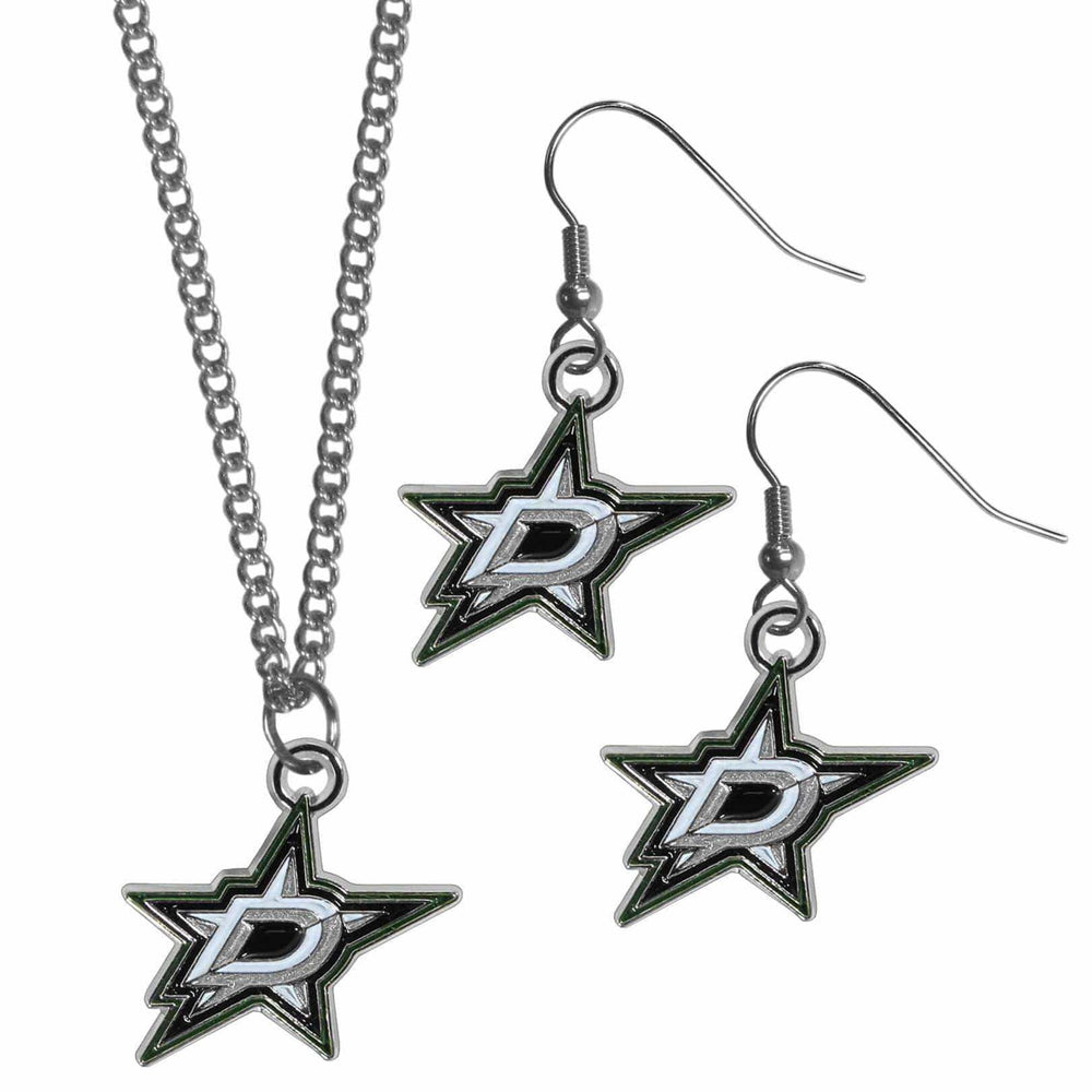 Dallas Stars™ Dangle Earrings and Chain Necklace Set - Siskiyou Buckle - Flyclothing LLC