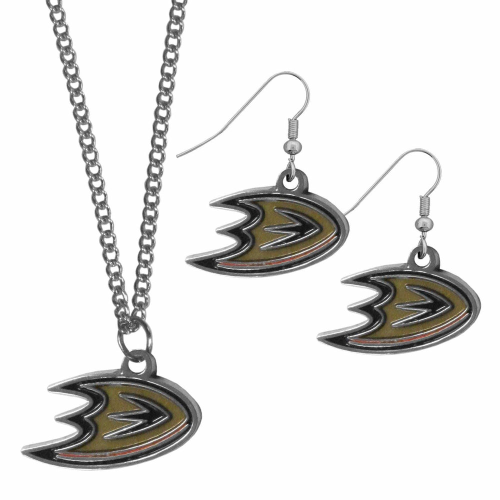 Anaheim Ducks® Dangle Earrings and Chain Necklace Set - Siskiyou Buckle - Flyclothing LLC
