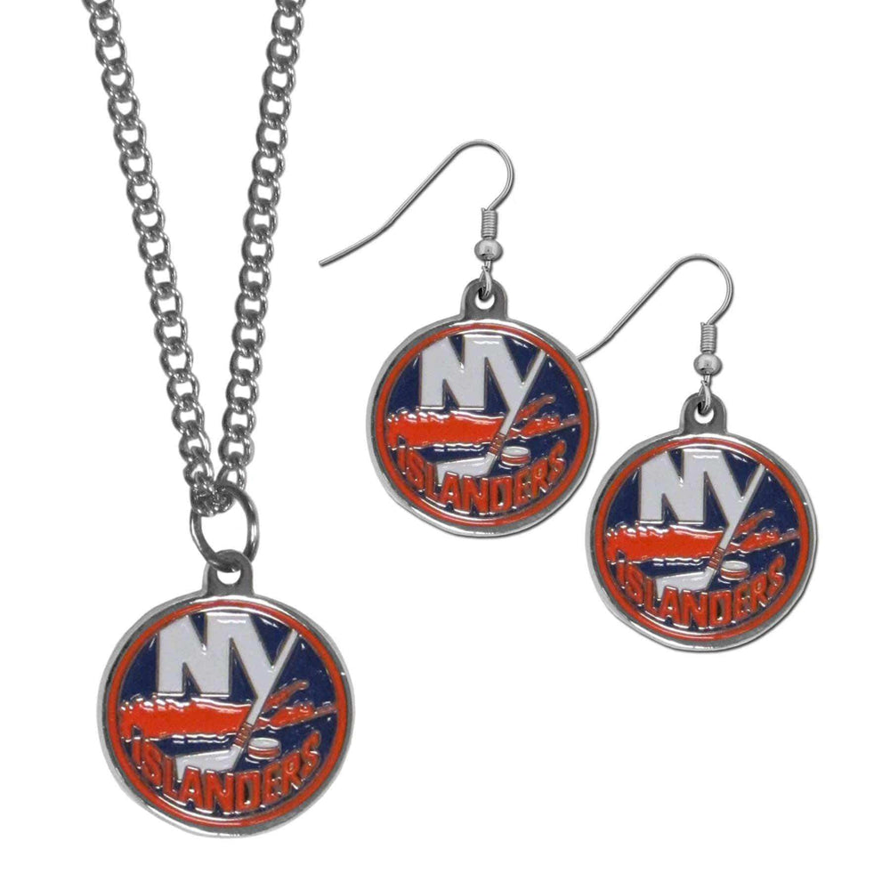 New York Islanders® Dangle Earrings and Chain Necklace Set - Siskiyou Buckle - Flyclothing LLC