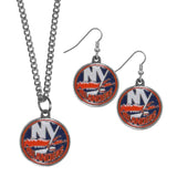 New York Islanders® Dangle Earrings and Chain Necklace Set - Siskiyou Buckle - Flyclothing LLC