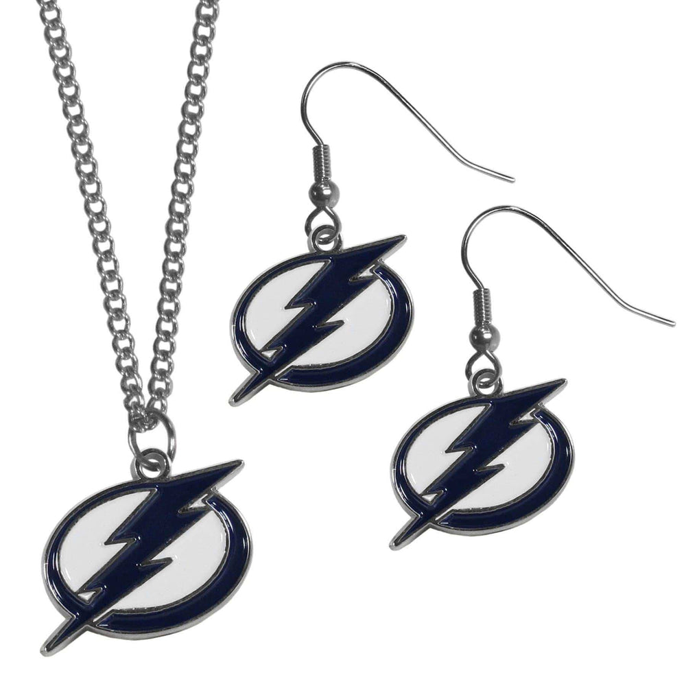 Tampa Bay Lightning® Dangle Earrings and Chain Necklace Set - Siskiyou Buckle - Flyclothing LLC