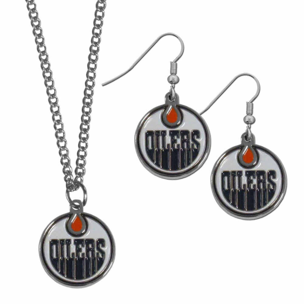 Edmonton Oilers® Dangle Earrings and Chain Necklace Set - Siskiyou Buckle - Flyclothing LLC