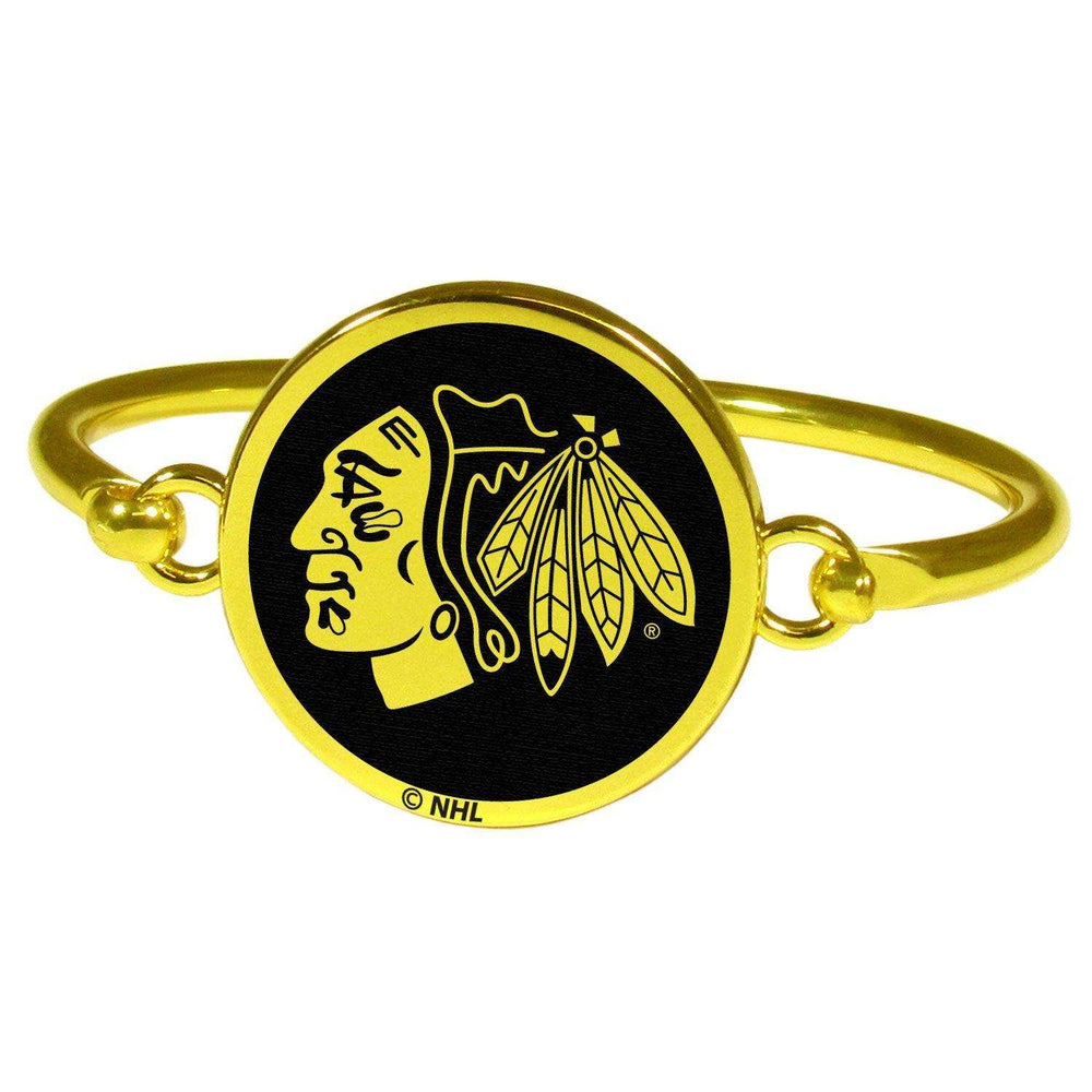 Chicago Blackhawks® Gold Tone Bangle Bracelet - Siskiyou Buckle - Flyclothing LLC
