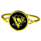 Pittsburgh Penguins® Gold Tone Bangle Bracelet - Siskiyou Buckle - Flyclothing LLC