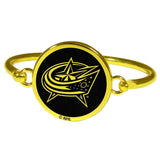 Columbus Blue Jackets® Gold Tone Bangle Bracelet - Siskiyou Buckle - Flyclothing LLC
