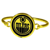 Edmonton Oilers® Gold Tone Bangle Bracelet - Siskiyou Buckle - Flyclothing LLC