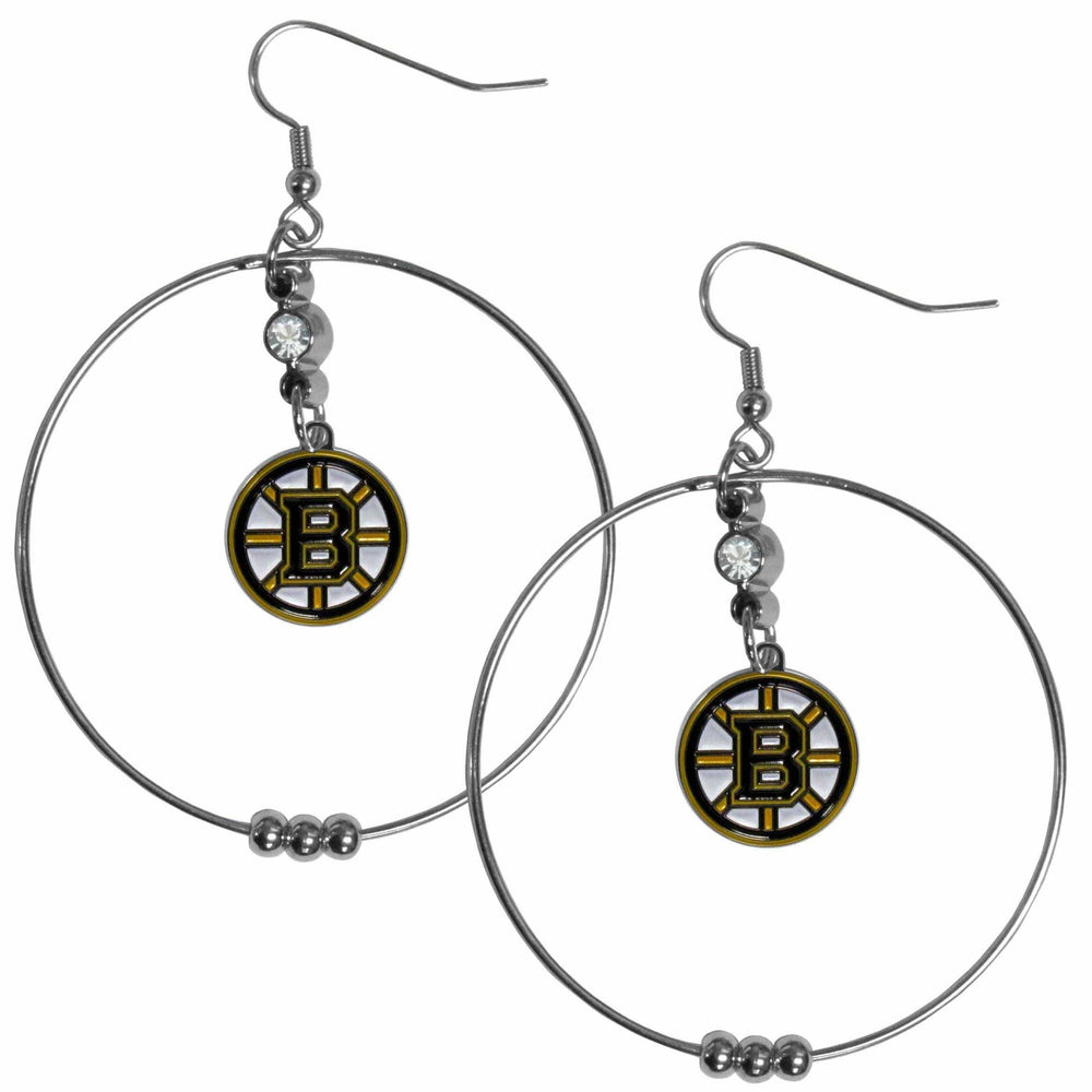 Boston Bruins® 2 Inch Hoop Earrings - Siskiyou Buckle - Flyclothing LLC