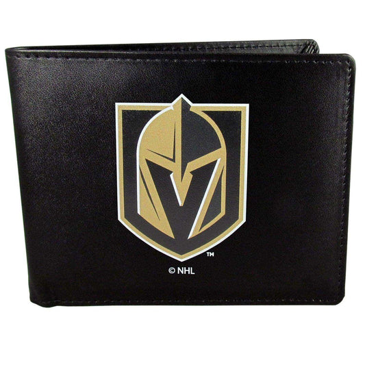 Vegas Golden Knights® Leather Bi-fold Wallet, Large Logo - Siskiyou Buckle - Flyclothing LLC