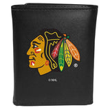 Chicago Blackhawks® Leather Tri-fold Wallet, Large Logo - Siskiyou Buckle - Flyclothing LLC