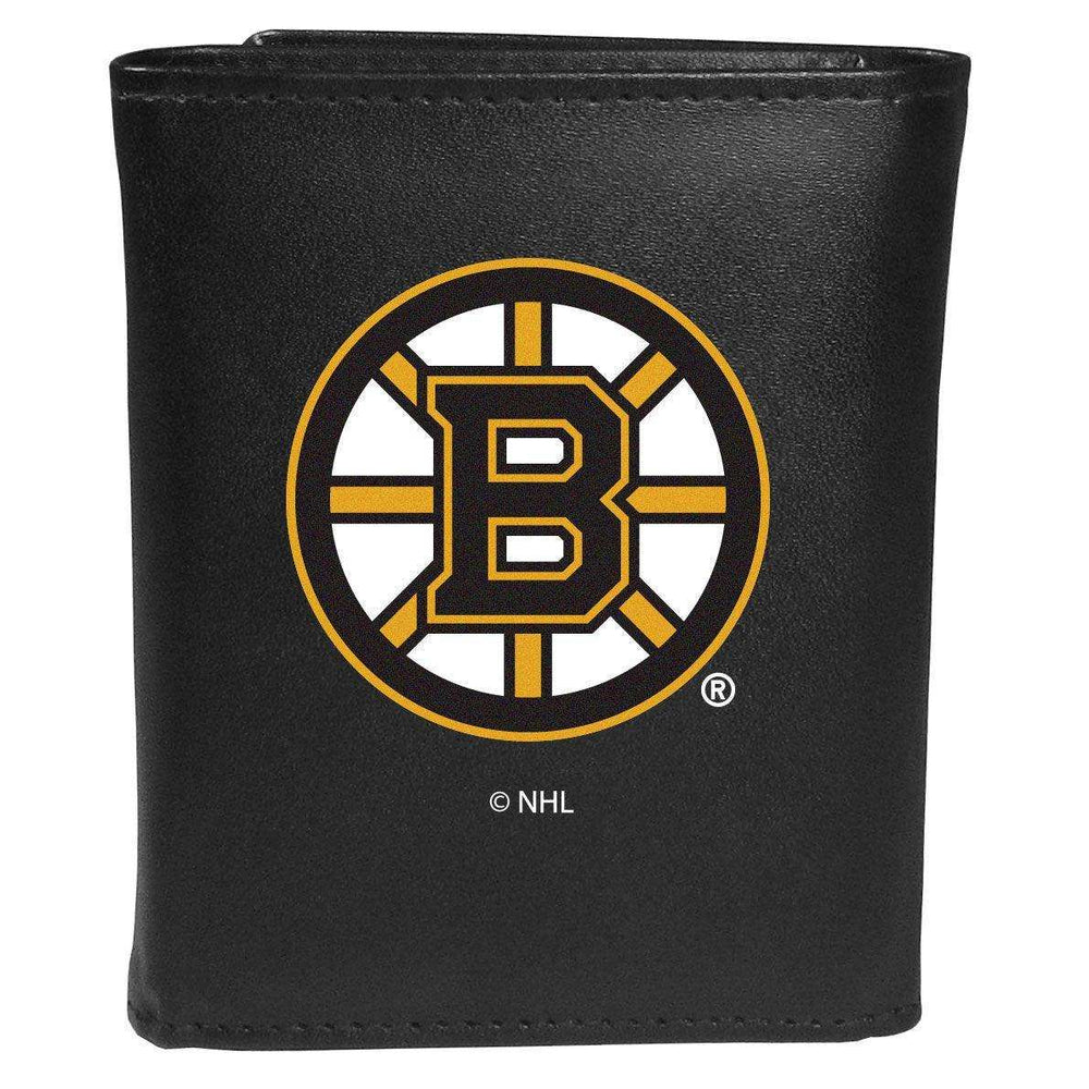Boston Bruins® Leather Tri-fold Wallet, Large Logo - Siskiyou Buckle - Flyclothing LLC