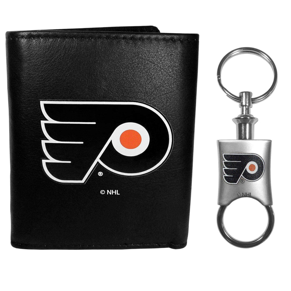 Philadelphia Flyers Leather Tri-fold Wallet & Valet Key Chain - Siskiyou Buckle - Flyclothing LLC