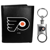 Philadelphia Flyers Leather Tri-fold Wallet & Valet Key Chain - Siskiyou Buckle - Flyclothing LLC