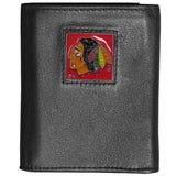 Chicago Blackhawks® Deluxe Leather Tri-fold Wallet - Siskiyou Buckle - Flyclothing LLC