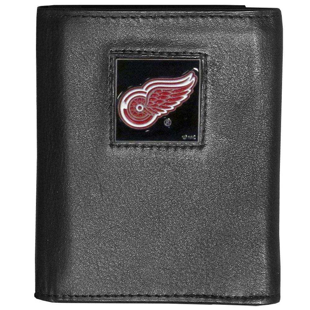 Detroit Red Wings® Deluxe Leather Tri-fold Wallet Packaged in Gift Box - Siskiyou Buckle - Flyclothing LLC
