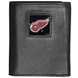 Detroit Red Wings® Deluxe Leather Tri-fold Wallet Packaged in Gift Box - Siskiyou Buckle - Flyclothing LLC