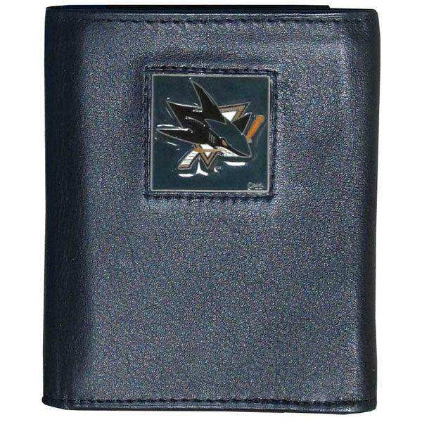 San Jose Sharks® Leather Tri-fold Wallet - Siskiyou Buckle - Flyclothing LLC
