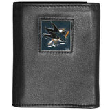 San Jose Sharks® Deluxe Leather Tri-fold Wallet - Siskiyou Buckle - Flyclothing LLC