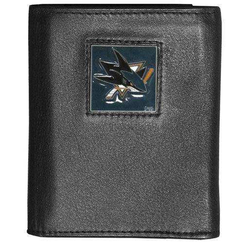 San Jose Sharks® Deluxe Leather Tri-fold Wallet - Siskiyou Buckle - Flyclothing LLC