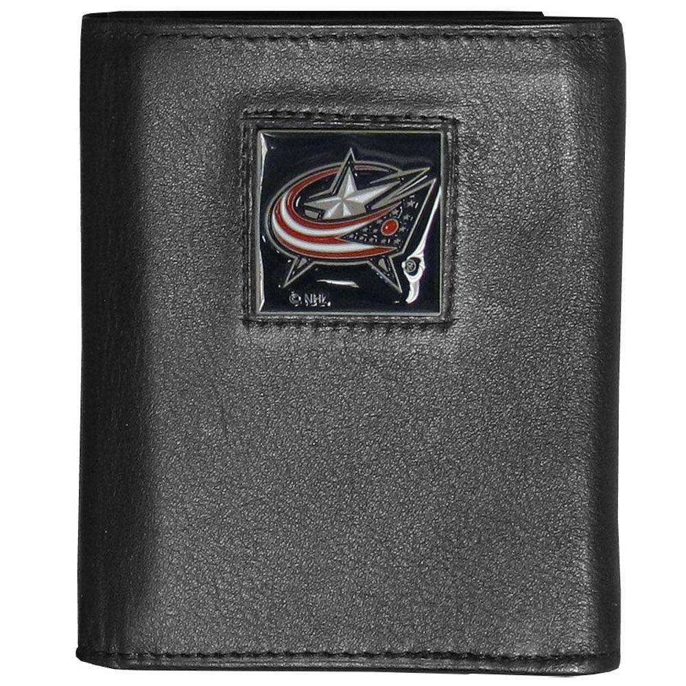 Columbus Blue Jackets® Deluxe Leather Tri-fold Wallet - Siskiyou Buckle - Flyclothing LLC