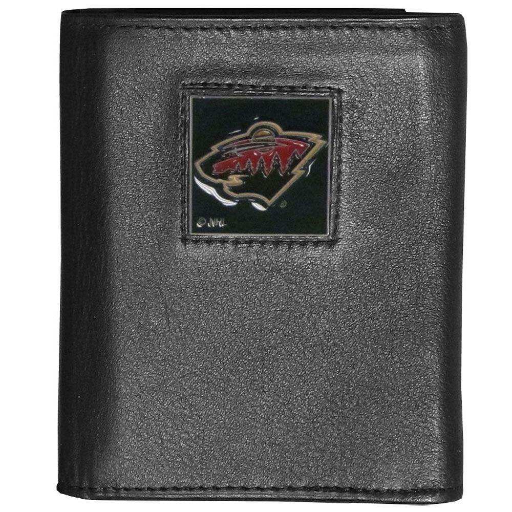 Minnesota Wild® Deluxe Leather Tri-fold Wallet - Siskiyou Buckle - Flyclothing LLC
